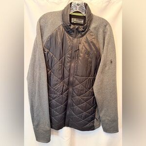 Smartwool Mens XL Jacket Smartloft Black Gray Wool Insulated Zip Thumb Holes